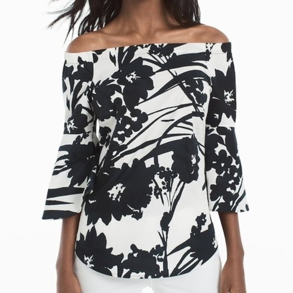 white house black market off the shoulder top
